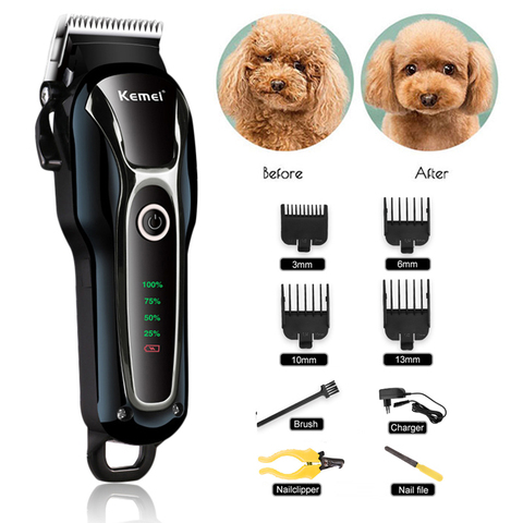 Rechargeable Professional Dog Hair Trimmer For Cat  Low-Noise Electrical Hair Clipper Grooming Shaver Cut Machine Set 100-240v ► Photo 1/6