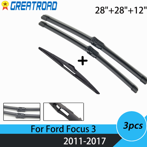 Windshield Windscreen Wiper Blades For Ford Focus 3 Hatchback Front Rear Window 2011 2012 2013 2014 2015 2016 2017 ► Photo 1/6