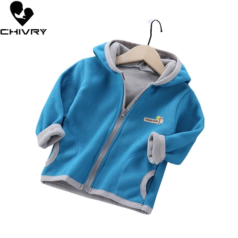 Baby Boys Girls Wool Hooded Zipper Coat Outwear Sweatshirt 2022 Autumn Winter Kids Warm Soft Fleece Jackets Children Clothing ► Photo 1/6