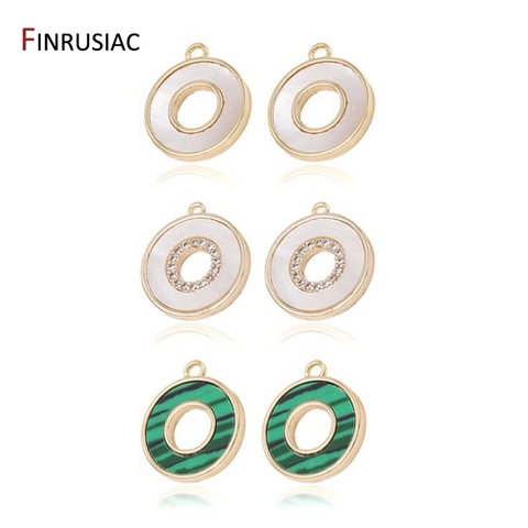 Round Shell Pendant Charms For Making Jewelry DIY Earring Charm Pendants Accessories 15.5mm*13.6mm ► Photo 1/6