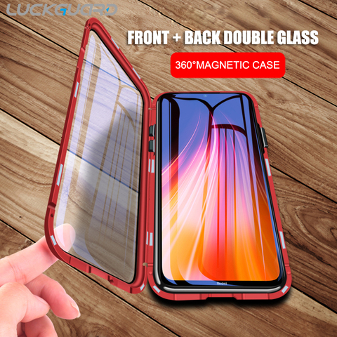 Magnetic Double Glass Case For Xiaomi mi 8 9 SE 9T CC9 Note 10 Pro CC9E mi10 Redmi 8 Note 8T K20 K30 Pro Flip Screen Full Cover ► Photo 1/6