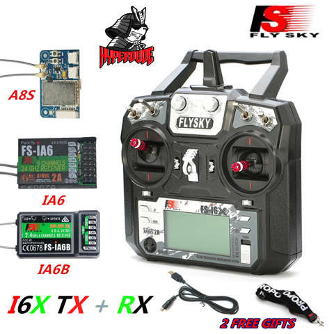 FLYSKY FS-i6X FS I6X 10CH 2.4G AFHDS 2A Radio Transmitter with X6B/iA6B/A8S/iA10B/iA6 Receiver for RC Drone Airplane Helicopter ► Photo 1/6