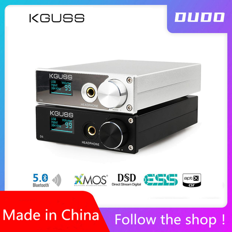 KGUSS D6 USB DAC XMOS ES9018K2M audio decoder DSD Bluetooth CSR8675 5.0 APT-X headphone amplifier ► Photo 1/5