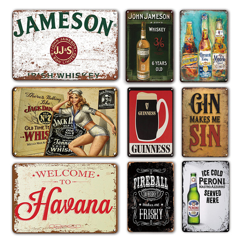 Rustic Home Decor Tin Sign Vintage Beer Logo Poster Metal Plate ...