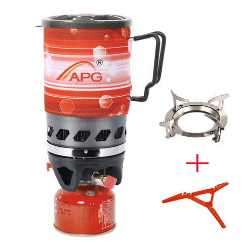 APG Personal Cooking System Propane Gas Stove Portable Outdoor Burners Hiking Camping Equipment Heat Exchanger Pot ► Photo 1/6