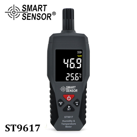 SMART SENSOR Digital Humidity Hygrometer Temperature Meter High Accuracy Color LCD Display Detector Gauge Tester -10-50°C ► Photo 1/6