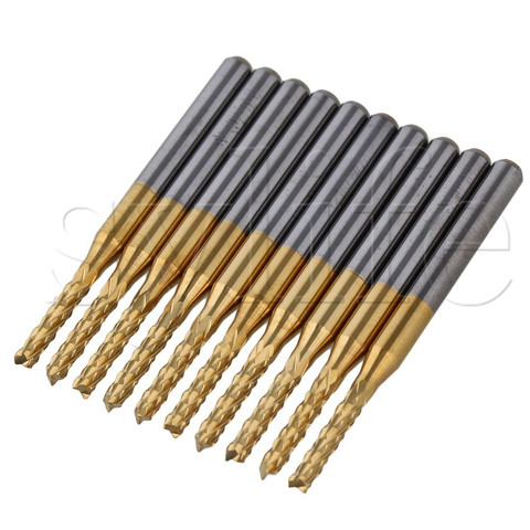 10x Titanium Coated Carbide End Mill Engraving Bits for PCB Rotary Burrs 2.0mm ► Photo 1/3