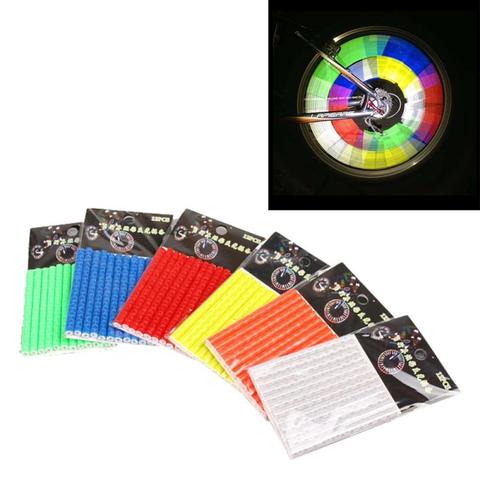 12Pcs Bicycle Lights Wheel Rim Spoke Clip Tube Safety Warning Light Cycling Bike Strip Reflective Reflector Bicycle Accessories ► Photo 1/6