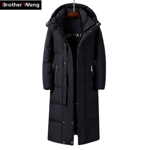Men's X-Long White Duck Down Jacket 2022 Winter New Over The Knee Thicken Slim Fit Warm Jackets and Coats Male Brand Clothing ► Photo 1/6