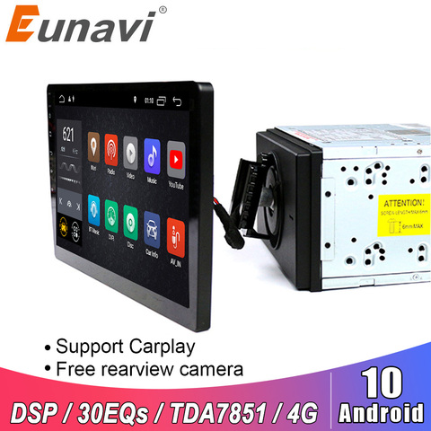 Eunavi 2 din 10.1 inch DSP TDA7851 Universal Android 10 Car Multimedia Radio player 2din GPS touch screen Bluetooth wifi NO DVD ► Photo 1/6