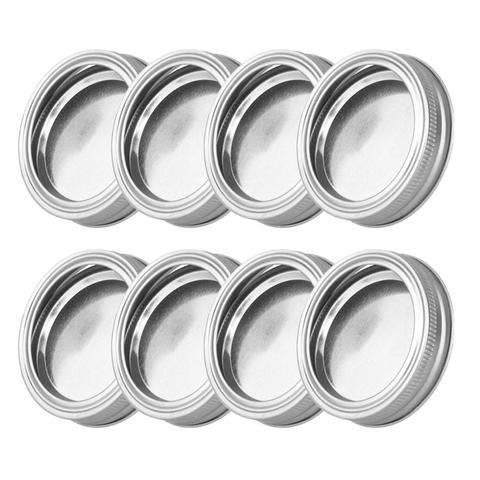 8Pc 70/86mm Mason Jar Lids with Discs Kitchen Anti Rust Storage Cannings Covers Stainless Steel Split-Type Polished Mug Cup Cap ► Photo 1/6