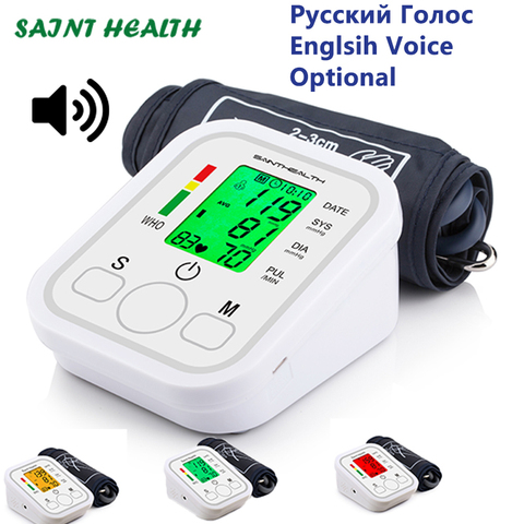 Saint Health Backlight Digital Arm Blood Pressure Monitor BP Sphygmomanometer Heart Blood Tonometer for Measuring Tonometer ► Photo 1/6