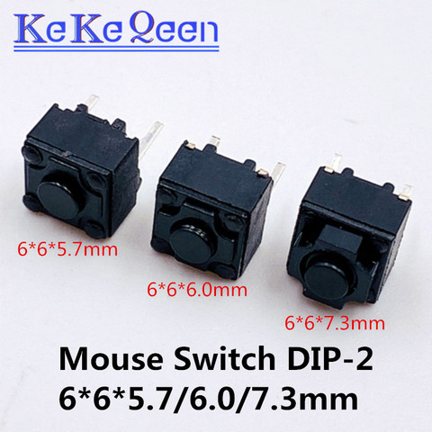 10pcs/lot Mouse Square Micro Switch Button 6*6*5.7mm 6*6*6mm 6*6*7.3mm 6x6x5.7/6.0/7.3mm Tact Switch Microsoft Lenovo ► Photo 1/6