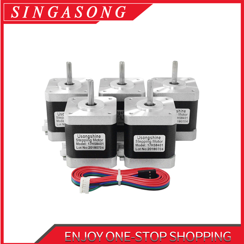 Free shipping 48mm Nema17 Stepper Motor 42 motor Nema 17 motor 42BYGH 1.7A (17HS8401) motor 4-lead for 3D printer CNC XYZ ► Photo 1/6