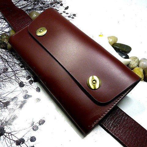blongk Universal Genuine Leather Phone Case Waist Pack Belt Bag With Zipper Card Holder for Iphone Samsung Huawei Xiaomi L2101DK ► Photo 1/6