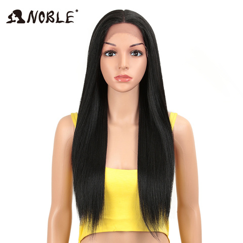 Noble Hair synthetic straight wigs 28 Inch Heat Resistant Fiber Hair Blonde Long Wigs For Women Synthetic Lace Front Wig ► Photo 1/6