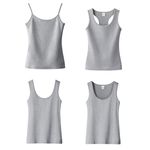 Womens Cotton Camis Solid color Female Slim Sleeveless Casual Vest Solid Color Crop Lower Cut Top For Ladies Fitness Vest Summer ► Photo 1/6