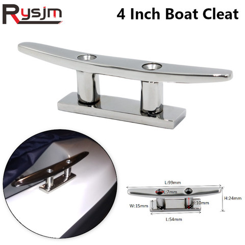 4 Inch High Quality 316 Stainless Steel Polished Combo Mooring Cleat 100mm boat cleat for marine boat yacht ► Photo 1/6