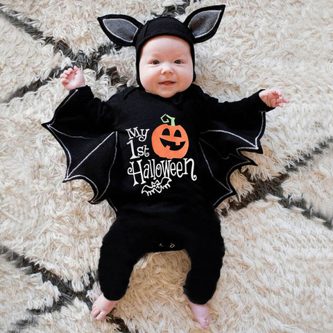 Buy Online Baby Clothes For Baby Romper Autumn Winter Baby Boy Girl Clothes Bat Long Sleeve Kids Newborn Jumpsuit Infant Halloween Costume Alitools