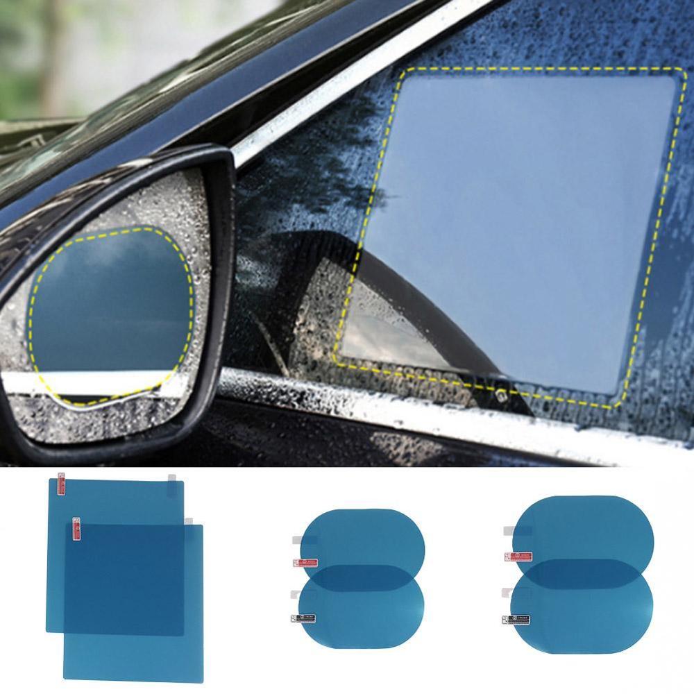 2PCS Round Car Auto Anti Fog Rainproof Rearview Mirror Protective Film Clear CN