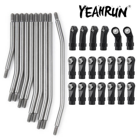 YEAHRUN 1Set Metal Upper & Lower Linkage Set with Plastic Link Rod End for Axial SCX10 II 90046 1/10 RC Crawler Car Upgrade Part ► Photo 1/6