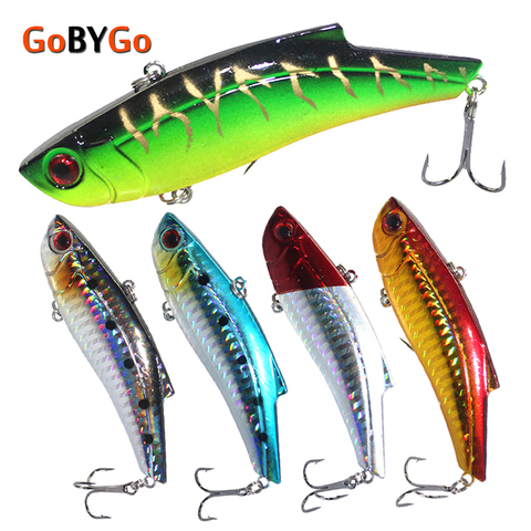 GoByGo 1PCS 9cm Winter VIB Fishing Lure 28g Hard Bait Inside Ice Sea Fishing Tackle Diving Swivel Jig Metal Wobbler Lure ► Photo 1/6