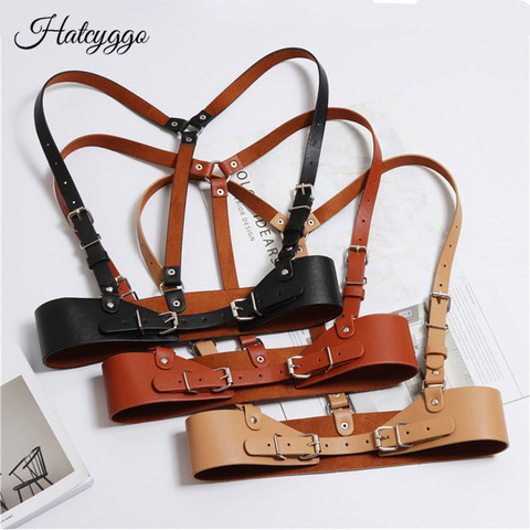 HATCYGGO Fashion Women Punk Harajuku O-Ring Garters Faux Leather Body Bondage Cage Sculpting Harness Waisband Straps Suspenders ► Photo 1/6