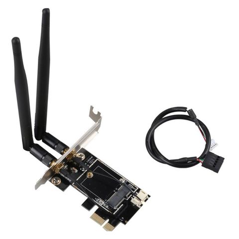 Wireless Card to PCIE-1X to NGFF-Ekey PCIE Laptop Pc WIFI WLAN Card Adapter Dual Antenna Adapter Board ► Photo 1/6