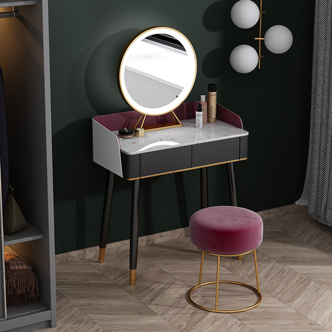 Modern Luxury Home Dressers Combination Nordic Dressing Table Vanity Makeup Cabinet Bedroom Furniture Princess Dressing Chair ► Photo 1/6