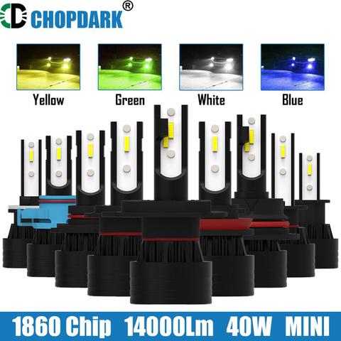 Car LED Fog Lamp 1860 CSP Chip 14000Lm 40W Yellow White Green Blue H1 H3 H7 H8 H9 H10 H11 H16 H27 881 880 9005 HB3 9006 HB4 5202 ► Photo 1/6