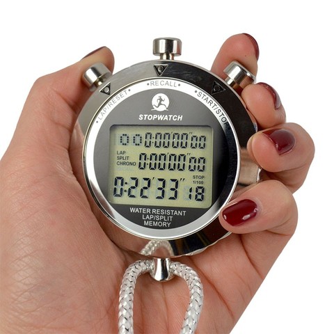Waterproof Digital Stopwatch Metal 1/1000 Seconds Handheld LCD Display Chronograph Outdoors Timer Counter Sports Watch Relogio ► Photo 1/6
