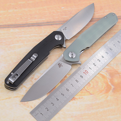 Sitivien ST-102 Real D2 Steel ball bearing flipper Folding G10 Camping Hunting Kitchen Survival Outdoor EDC Tool Utility Knife ► Photo 1/6