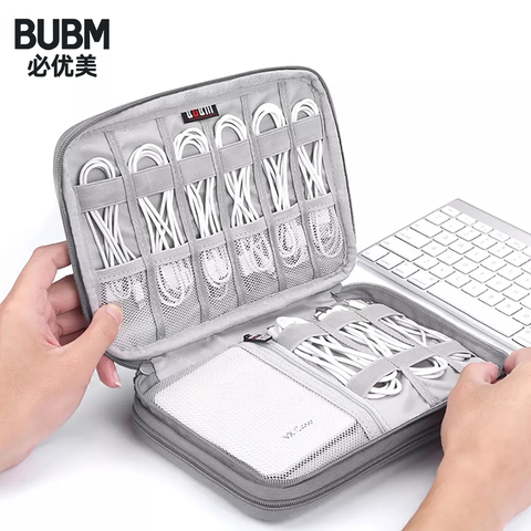 BUBM External Hard Driver Bag, Travel Gadget Bag for Cables, USB Flash Drive, Hard Disk and More, Perfect Size For Ipad Mini/Air ► Photo 1/6