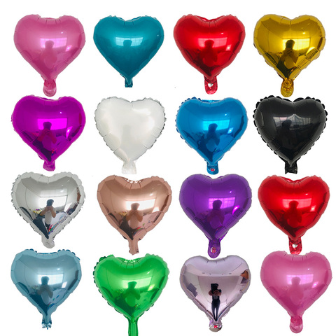 10pcs 10inch heart love aluminum foil balloon baby shower child birthday party wedding  decor supplies air balloons Globos ► Photo 1/6