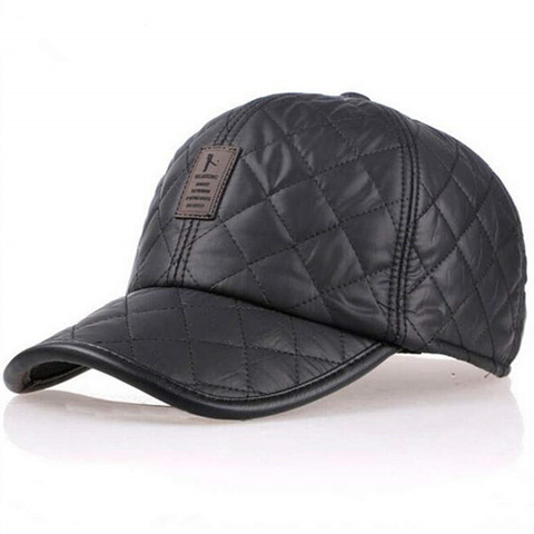 High quality baseball cap men autumn winter Fashion Caps waterproof fabric Hats Thick warm earmuffs baseball cap 4 colors ► Photo 1/6