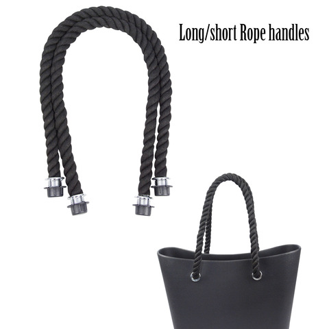 New 1 Pair Long Short Black Natural Hemp Rope Handle for O bag Obag Women Handbag Classic Mini EVA Bag ► Photo 1/6