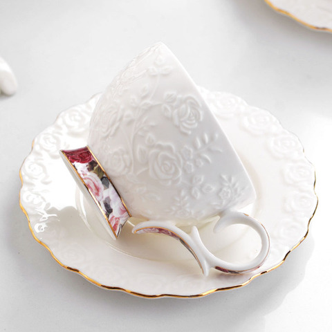 Ceramic Cups And Saucers Coffee Set Continental Tea Set Coffee Cup Solid Color English Afternoon Tea Cup Set ► Photo 1/6