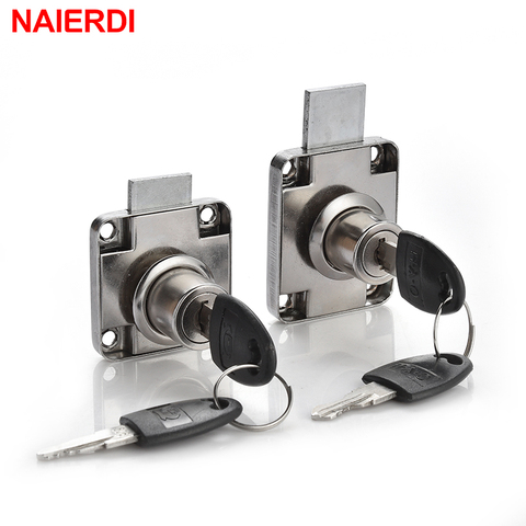 NAIERDI Copper Drawer Locks Cabinet Cupboard Desk Hasp Latch Home Cam Locks With 2 Keys For Wardrobe Furniture Hardware Mailbox ► Photo 1/6