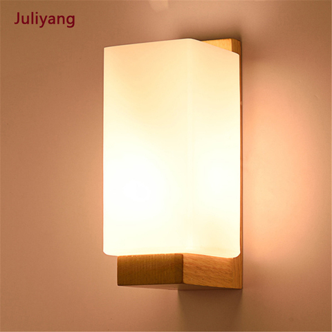 Bedroom light LED simple modern wall lamp Nordic solid wood indoor lighting aisle balcony living room hotel light fixtures ► Photo 1/6