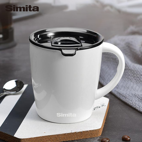 FEIJIAN Coffee Mug Contracted Style Stainless Steel Cup with Creative Lid Suitable for Home,Office,Coffee Shop,Bar ► Photo 1/6