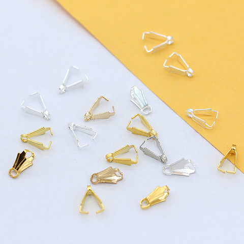 100pcs 5x8mm Charms Buckle  holder clamp bail pendant connector link claw pinch clip clasps findings necklace&Bracelet making ► Photo 1/4