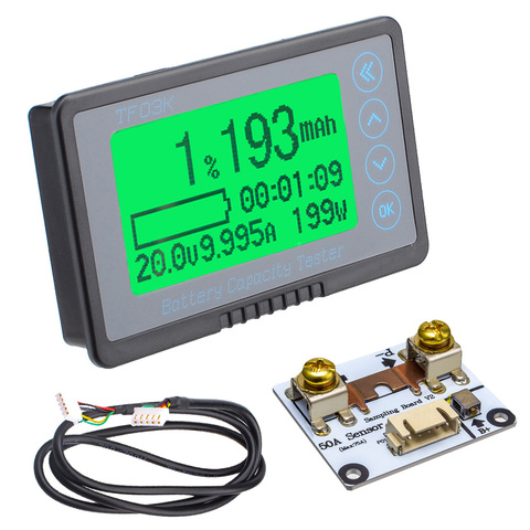 TF03K DC10~120V 50A/100A/350A/500A Battery Capacity Tester Voltage Current Display Coulomb Counter wiht 1m ► Photo 1/6