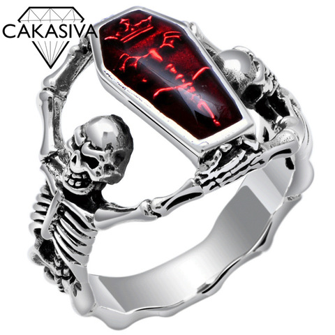 925 Vintage Thai Silver Vampire Bat Skull Ring Men's Vintage Punk Style Ring Gift Silver Jewelry Ring Wholesale ► Photo 1/6