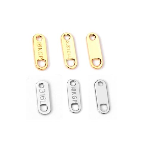 100pcs/lot Stainless Steel Gold/Silver Color Steel Oval Charm Pendant Extend Connector Chain Tags for Jewelry Making Supplies ► Photo 1/6