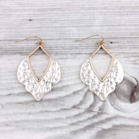 ZWPON 2022 Morocco Hammered Teardrop Earrings for Women Geometric Statement Earrings Jewelry Wholesale ► Photo 1/6