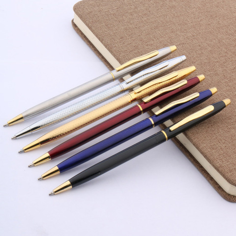 Luxury High Quality Brand 0.7 Nib Metal Ballpoint Pen Classic Design Navy RED Ball Point Pen Stationery Office Supplies Writing ► Photo 1/6
