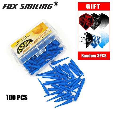 100PCS Colorful 25mm 2BA Professional Nylon Soft Tip Darts And Electronic Points Accessories Fox Smiling With Gift Flights ► Photo 1/4