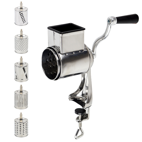 Rotary Grater Food Mills Nut Grinder With 5 Drum Blade for Cheese Grating and Nuts Grinding Vegetable Shredding Fruits Slicer ► Photo 1/1