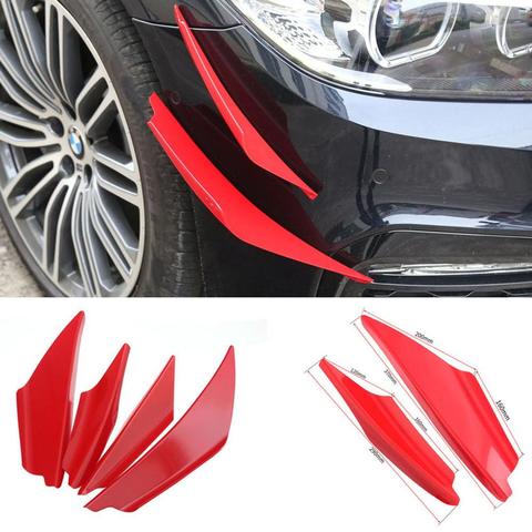 4 Pcs/Set Car Front Bumper Spoilers Universal Carbon Fiber Auto Front Bumper Body Spoiler/Lip Canards Splitter Fins Trim Kits ► Photo 1/6