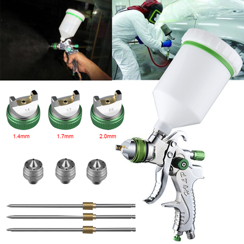 HVLP Spray Paint Gun Set 600ML 1.4 1.7 2.0mm Nozzle Gravity Pneumatic Paint Sprayers For Professional Car Repair Tool Kits ► Photo 1/6